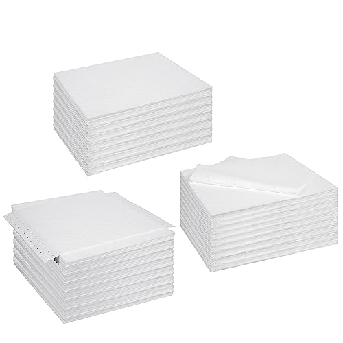 Weewooday 300 Pcs Oil Absorbent Pads Heavy Weight Absorbing Oil Mat for Garage Floor Dimpled Oil Absorbent Pads (White, 13 x 19 Inch)