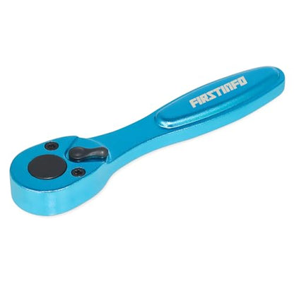 FIRSTINFO Low-Profile 1/4-Inch Hex Bit Mini Ratchet Wrench, 72-Tooth | Bit clip retention • Lightweight • 5° swing arc • 37.5 ft-lb max torque • Made in Taiwan - style: For Bit
