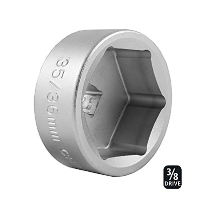 OEMTOOLS 3/8" Drive 36mm Socket, Oil Filter Removal Tool, No-Slip Socket Low Profile - style: 36 mm