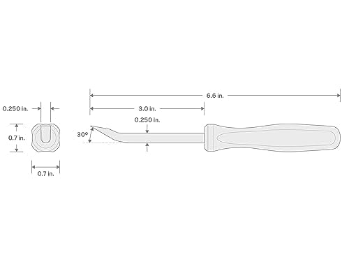 TEKTON 1/4 Inch x 6-1/2 Inch 30-Degree Mini Pry Bar | LRD84100 | Made in USA - size: 1/4 Inch 30-Degree