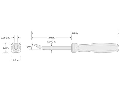 TEKTON 1/4 Inch x 6-1/2 Inch 30-Degree Mini Pry Bar | LRD84100 | Made in USA - size: 1/4 Inch 30-Degree