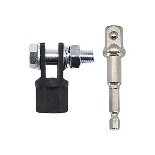 JIANWEI 1/2'' Scissor Jack Adapter for Car Repair - Chrome Vanadium Steel, Compatible With Impact Wrench (Black+Silver)