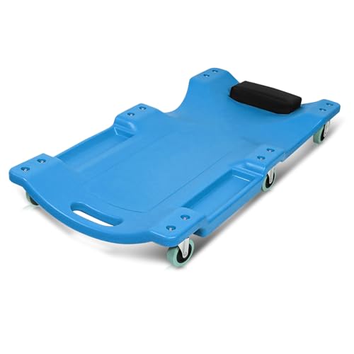 Magshion Automotive Creeper Under Car Roller, 40 Inch Low Profile Creepers with Padded Headrest and Tool Tray, 330 lbs Capacity Portable Floor Creeper for Home Garage Automotive Shop (Blue) - color: Blue, size: 40"