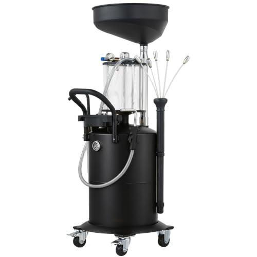 Oil Drain Container, Waste Oil Drain Tank, Black, 18.5 Gallon | Upgraded Design, Pneumatic Oil Drainer, Oil Lift Drain and Extractor, Air Operated Drainer, For Oil Change - color: Black 18.5 Gallon