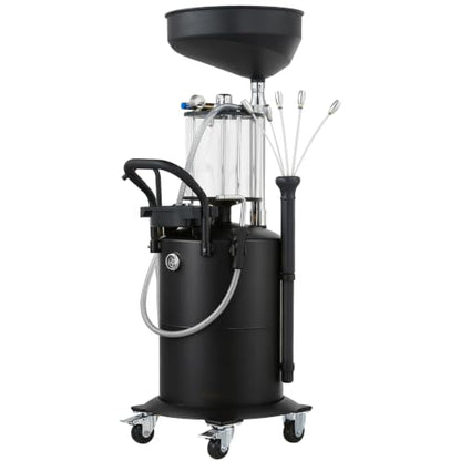 Oil Drain Container, Waste Oil Drain Tank, Black, 18.5 Gallon | Upgraded Design, Pneumatic Oil Drainer, Oil Lift Drain and Extractor, Air Operated Drainer, For Oil Change - color: Black 18.5 Gallon