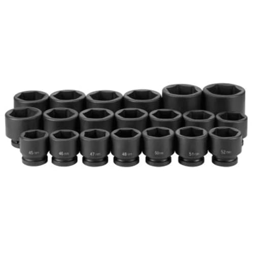 Grey Pneumatic GRE9020M 1" Drive Standard Length Metric Impact Socket Set, 20 Piece (20 Piece 1" Drive Standard Length Metric Impact Socket Set)