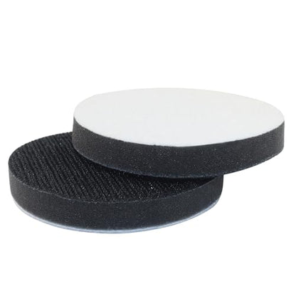 6 Pack 3 Inch Hook and Loop Foam Buffering Pad, Black | Soft Foam, Sponge Cushion Buffer, No Hole, Backing Pad for Sanding - size: 3 Inch