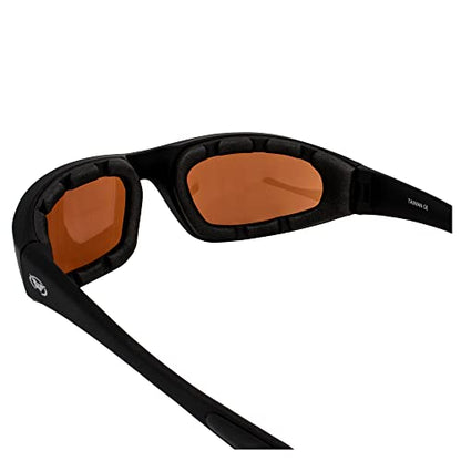 Global Vision Kickback Motorcycle Glasses - color: Black Frame/Driving Mirror Lens