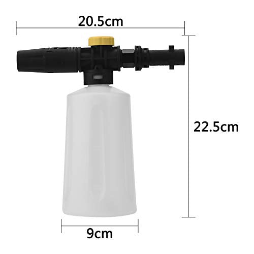 FUNTECK Foam Cannon Lance for Karcher K2-K7 Pressure Washer | Adjustable Soap Dispenser for Cleaning Vehicles, Cars, Motorcycles and Bikes, 700 ml