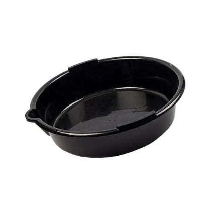 Oil Drain Pan with Spout Guide Lip, 6.9 Qt (6.5L) HDPE Motor Oil Drain Pan, 37cm Diameter Round Waste Fluid Collection Basin with Reinforced Base for Home Garage DIY Car Motorbike Service