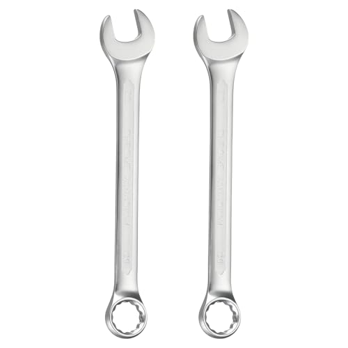HARFINGTON 2Pcs Metric Combination Wrench 20mm Open End & 15-Degree Offset 12-Point Box End Chrome Vanadium Steel Industrial Grade Double Ended Wrenches Spanners Tools - size: 20mm