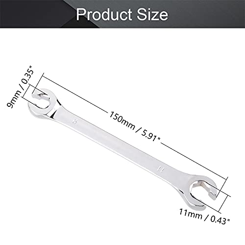 Utoolmart Flare Nut Wrench, 9mm x 11mm Metric Double Open End, 3Pcs - color: 3pcs, size: 9x11mm