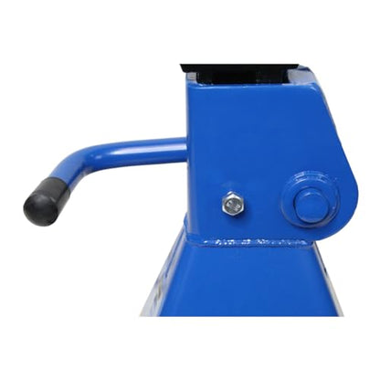 Mountain 512005 12 Ton Automotive Jack Stands for Garages, Repair Shops, and DIY, 24,000 lbs. Capacity, Heavy Duty Steel Frame, Adjustable Height 17.6"- 27.5", Wide Base, Black/Blue, Pair