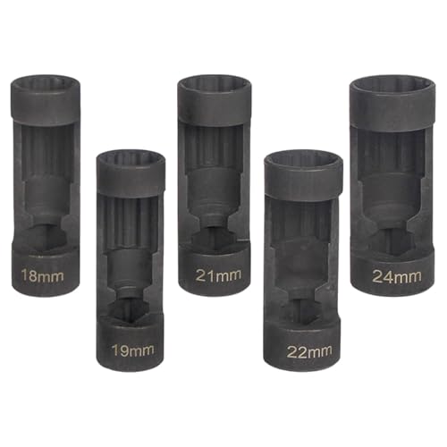 Shock Absorber Removal Strut Socket Set Suspension Nut Socket Kit Made from Steel Useful for Strut Nut Disassembly Suitable for Car Repair DIY, 5 Pieces - color: 5 Pieces