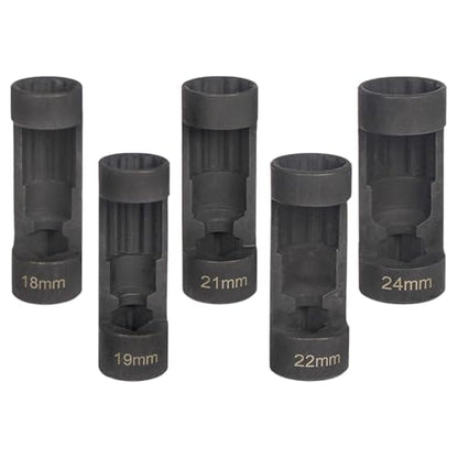 Shock Absorber Removal Strut Socket Set Suspension Nut Socket Kit Made from Steel Useful for Strut Nut Disassembly Suitable for Car Repair DIY, 5 Pieces - color: 5 Pieces