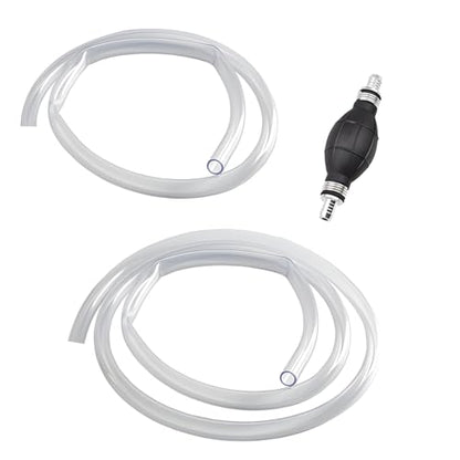 BESULEN Car Gas Siphon Pump, Hand Gasoline Transfer Pump, Manual High Flow Siphon Pump for Water Fuel Petrol Diesel with 2 Durable PVC Siphon Hose, Suitable for Truck, Motorcycle, Auto