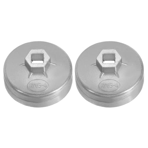HARFINGTON 2pcs Oil Filter Cap Wrench 14 Flute 82.5 x 41 x 73mm (WxHxID) 1/2" Square Drive Aluminum Cup Type Drive Metric Oil Filter Socket Removal Tool for Engine Conduit Fittings - size: 14 Flute 82.5 x 41 x 73mm