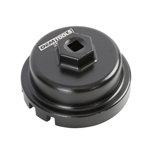 OEMTOOLS 25451 64.5 mm Oil Filter Cap Wrench, Oil Filter Wrench 14 Flute Design, Oil Filter Removal Tool Heavy-Duty Cast Aluminum, Compatible with 3/8" Drive and 27 mm Wrench - size: 64.5mm
