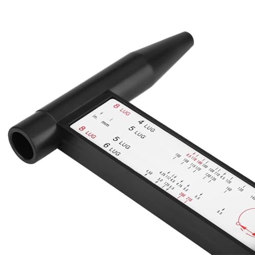 Wheel Bolt Pattern Measuring Tool, PCD Gauge for Wheel/Rim Lug Pattern, Sliding Caliper Ruler for 4 5 6 8 Lugs, Universal for Car Truck SUV Trailer