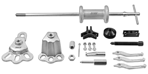 EWK 9-Way Slide Hammer Puller Set, 5 lb Slide Hammer Wheel Hub Puller CV Axle & Rear Axle Bearing Remover, Front Wheel Hub Dent Puller Kit for Bearings Bushings Seals Gears
