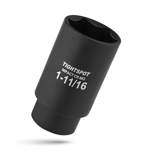 TIGHTSPOT 1/2" Dr 1 11/16 Inch Deep Socket, Anti-Round 6-Pt, CRMO Steel - size: 1/2” Drive 1 11/16” Deep Impact Socket - 6pt, style: 1/2" Drive Deep Socket