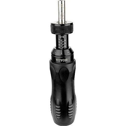VEVOR 1/4" Drive Screwdriver Torque Wrench with Scale, 10-70 in/lbs Torque Range, 1 in-lbs Torque Increment Torque Screwdriver with Bits & Case - size: Pro 10-70 in-lb
