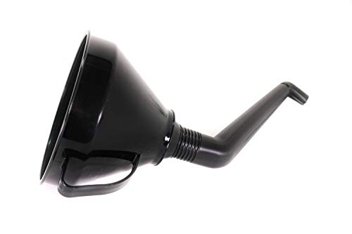 Right Angle Flexible Plastic Funnel Set Comes Complete with 2 Detachable Spout Attachments and Filter for Automotive Oil and Household Uses