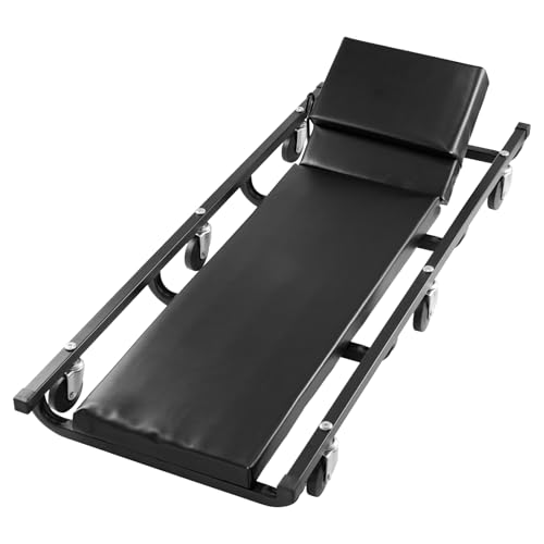 Happybuy 40 - Inch, 300 lbs Capacity Mechanic Garage Creeper, Automotive Rolling Creeper with 6 Casters and Adjustable Cushioned Headrest, Heavy Duty Steel Frame Low Profile for Garages, Repair Shops