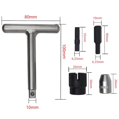 5Pcs 1/4" & 3/8" Oil Service Set for Plastic Oil Drain Screws Disassembly kit, T-handle Oil Drain Screws Removal Tool Kit, Oil Drain Screws Remover