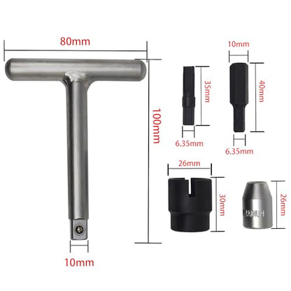 5Pcs 1/4" & 3/8" Oil Service Set for Plastic Oil Drain Screws Disassembly kit, T-handle Oil Drain Screws Removal Tool Kit, Oil Drain Screws Remover
