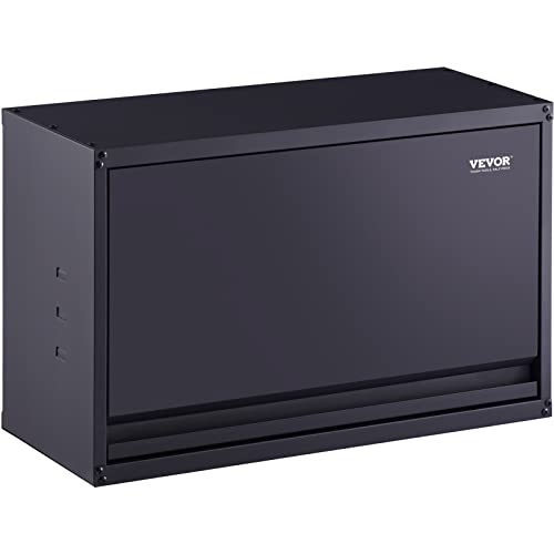 VEVOR Metal Storage Cabinet, 120lbs Load Capacity per Shelf, 20'' Tall Wall-Mounted Powder-Coating Steel Garage Cabinet with Adjustable Shelf, Press to Close & Open Door Perfect for Office Garage Tool - size: Flip up 20"