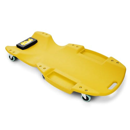 PM PERFORMOTOR Inches Heavy-Duty Low-Profile Roller Automotive Creeper with Padded Headrest, Yellow, PM-TOL-CPC48-YL - size: 48 Inches