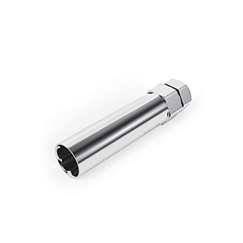 StanceMagic Small 6 Point Spline Drive Tuner Replacement Socket Key Tool for Aftermarket Six-Spline Wheel Lock Lug Nuts - 17.6mm Inner Diameter - 19mm 3/4 21mm 13/16 Hex Socket Wrench - Chrome Silver - color: Silver, size: Small 6-Spline