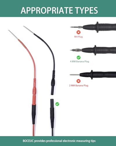 2 PCS Silicon Flexible Spoon Back Probes, Back Probe Pins Automotive Compatible with 4mm Banana Plug Test Leads