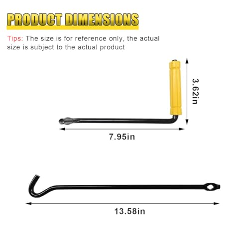Car Scissor Jack Handle, Automotive Wheel Lug Wrench, Steel Vehicle Tire Lift Tool, Universal Trailer Jack Replacement & Repair Accessory for SUV, Sedan, Truck (Extended) - size: Extended Lug Wrench