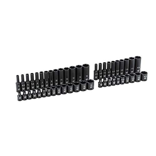 GEARWRENCH 48 Pc. 1/4" Drive 6 Pt. Impact Socket Set, Standard & Deep, SAE/Metric - 84902 - size: SAE/Metric