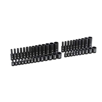 GEARWRENCH 48 Pc. 1/4" Drive 6 Pt. Impact Socket Set, Standard & Deep, SAE/Metric - 84902 (Pack of 5) - size: SAE/Metric (Pack of 5)