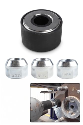 4 PCS Wheel Stud Installer Tool, Rotating Bearing Stud Installer with Lug Nuts, 3-Piece Hex Lug Nut Adapter Set, Wheel Hub Bolt Puller Tool, Universal for Most Cars, Light-Duty Trucks