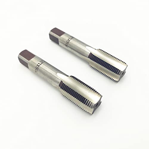 AtticZone M16 x 1.25 Metric Hand Thread Tap, Right Hand, Alloy Tool Steel, 1 Taper Tap, 1 Plug Tap for Metal Working DIY Industrial - size: M16x1.25