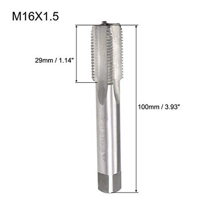 uxcell Metric Machine Tap Left Hand M16 Thread 1.5 Pitch H2 4 Flutes High Speed Steel Screw Thread Taps Tapping Tool - size: M16x1.5