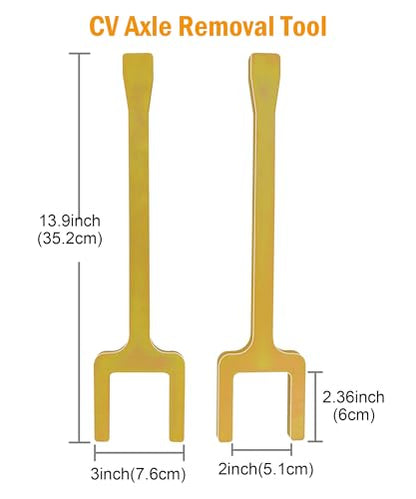 2 Pack Axle Popper Kit Inner CV Axle Removal Tool Set, Fit for Front Wheel Drive Vehicles, Break Half Shafts Loose from Transaxle & Fix Damaged CV Joints, with Gloves