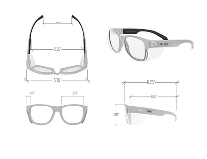 MAGID Y50 Safety Glasses for Construction | White Frame — 1 Pair, Clear Lens | Side Shields, ANSI Z87.1+, Anti-Fog, Scratch-Resistant, 99.9% UV Protection, Polycarbonate Lens - color: Clear Lens | White Frame, size: 1 Pair
