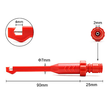 inShareplus Electronic Wire Piercing Probe Clip 2mm for Automotive Diagnostic Tester Tool, Puncture Wire Back Probe Pins Insulation for Car Circuit Detection Black&Red, 2 Pack - size: 2mm