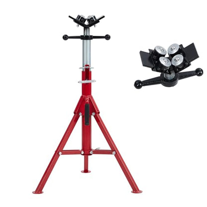 Heavy-Duty Pipe Stand, Adjustable Height 28-52 Inches,Folding Pipe Jack Stand with 4-Ball Transfer V-Head,2500 Lbs Load Capacity,Ideal for Construction Projects,Welding and Automotive. - size: 4-Balls