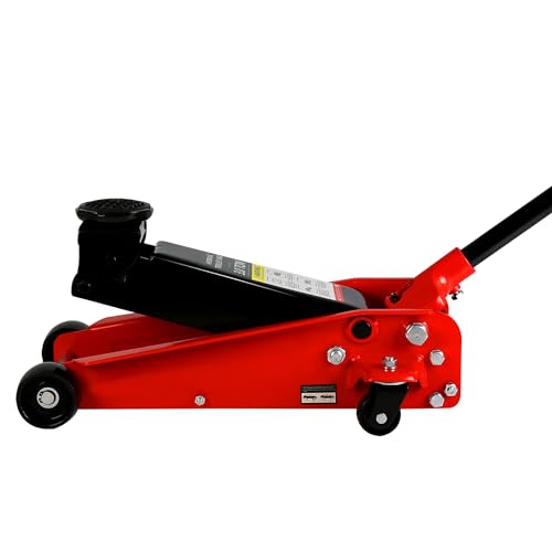Professional Heavy Duty Hydraulic Floor Jack - Low Profile Steel Racing Jack With Piston Quick Lift Pump, 3 Ton (6,000 lb) Capacity, 5.1"-20" Lifting Range, Red - color: Lift 5.1"-20" 3 Ton(6,000lb) Red Steel
