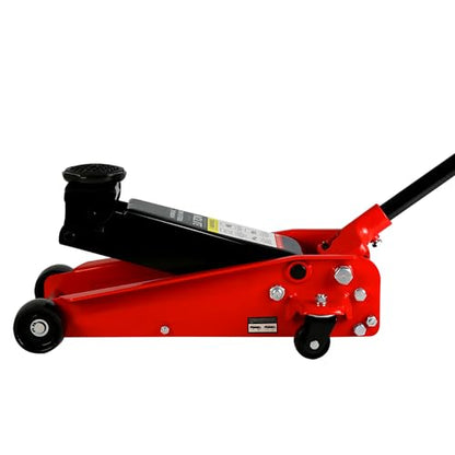 Professional Heavy Duty Hydraulic Floor Jack - Low Profile Steel Racing Jack With Piston Quick Lift Pump, 3 Ton (6,000 lb) Capacity, 5.1"-20" Lifting Range, Red - color: Lift 5.1"-20" 3 Ton(6,000lb) Red Steel