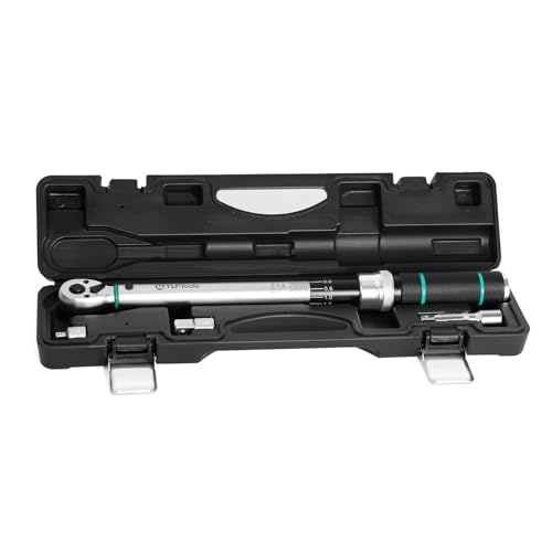 4-Piece Torque Wrench Set – 3/8" Drive Click Torque Wrench (10–80 ft-lb), 1/4" & 1/2" Drive Adapters, 3-Inch Extension Bar, ±3% Accuracy, Chrome Vanadium Steel, Includes Storage Case - size: 10-80 ft-lb, style: 3/8-inch