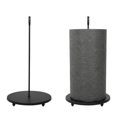 Absorbent Mat Roll Holder, Rolling Mat Oil Absorbent Pads Holder with Wheels, Floor Oil Spill Mat Dispenser Rack, Metal Mat Roll Utility Cart for Workshop Garage Factory