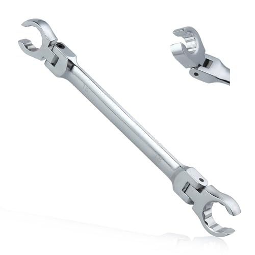 Flex Head Flare Nut Wrench 16 * 18mm Flexible Line Set - Metric Flare Tool for Automotive and Plumbing Repairs - 40Cr Steel - style: 16*18mm