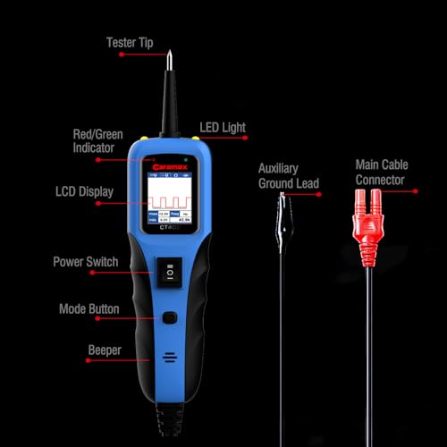 Automotive Power Circuit Probe Tester 12-24V Trailer Light Tester 40FT Cord Resistance&Duty Cycle Digital Multimeter Short&Open Finder Reverse Protection Auto Diode Electrical Diagnostic Kit - size: 12V-24V